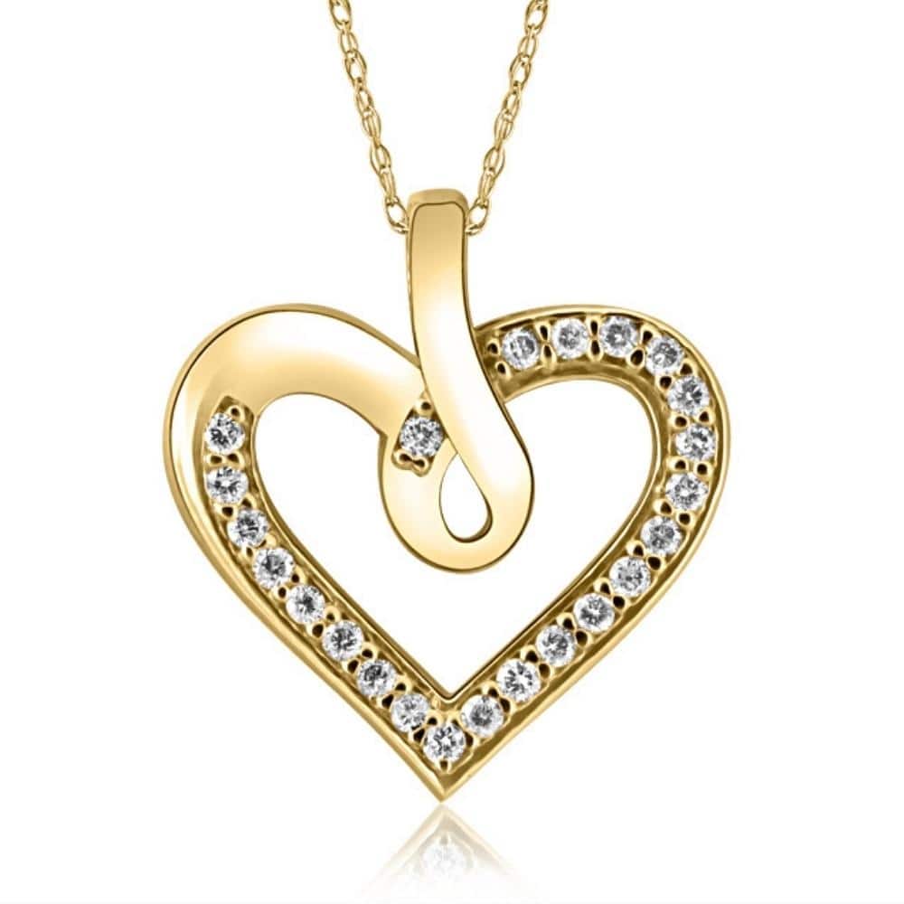 10K Yellow Gold 1/4ct Diamond Heart Pendant