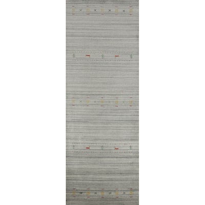 Tribal Gabbeh Indian Runner Rug Handmade Hallway Wool Carpet - 2'6" x 9'9"
