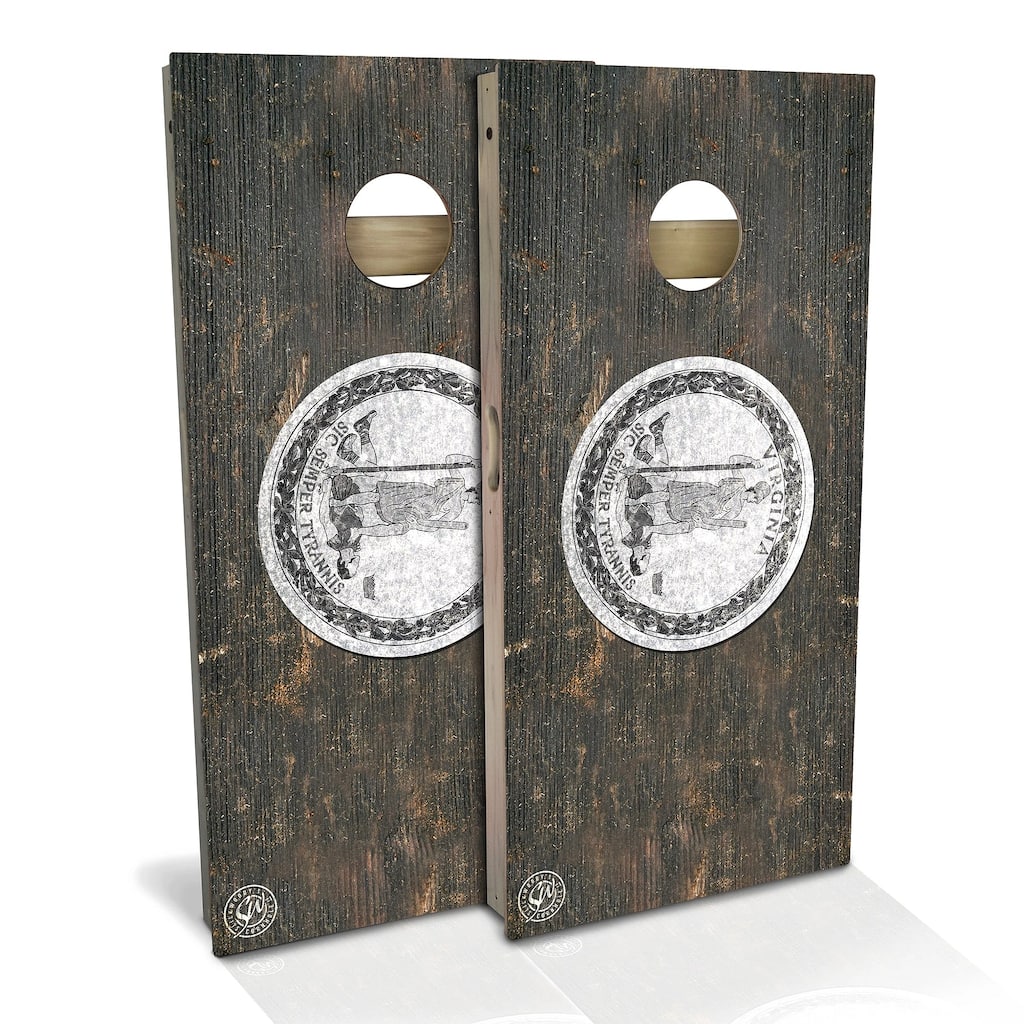 Virginia Flag Rustic Outdoor Cornhole Board Set