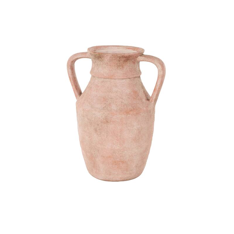 Pink Ceramic Antique Style Decorative Vase with Handles