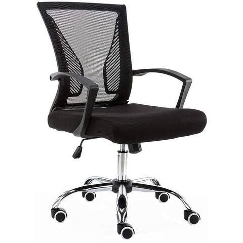 Modern Home Zuna Ergonomic Nylon Mesh Mid Back Office Desk Rolling Chair, Black - 26
