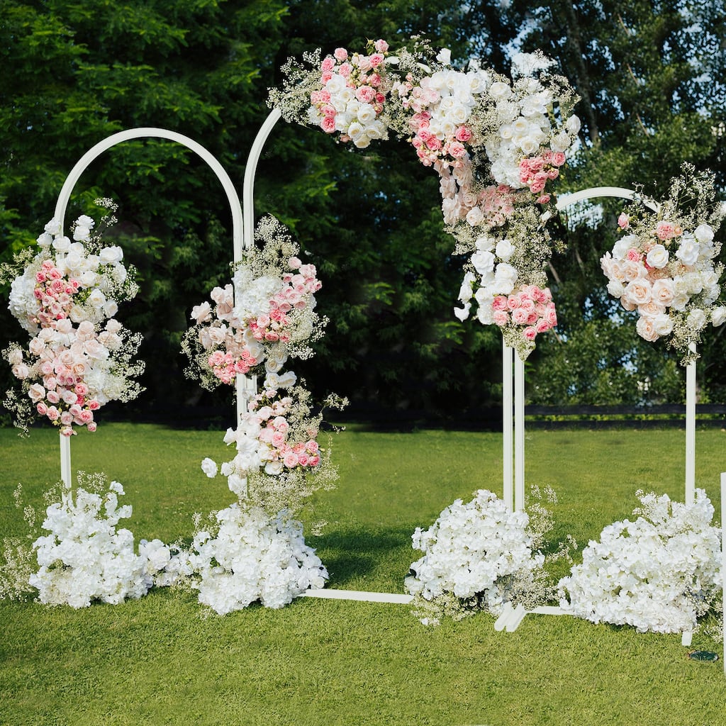 DIY 3 Sizes Metal Wedding Tall White Arch Backdrop Stand Arched Flower Stand