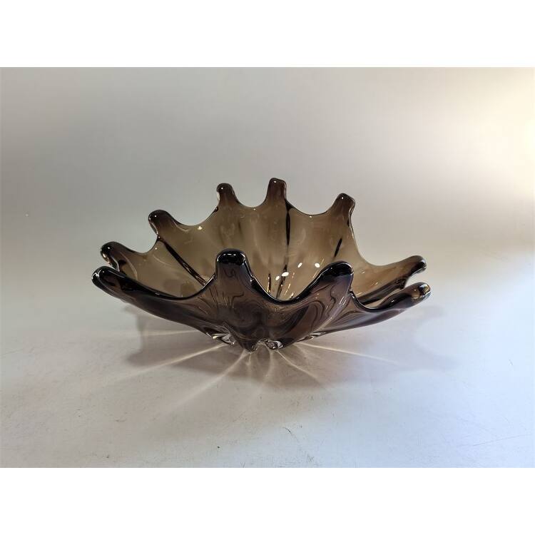 Elegant Sculptural Glass Bowl Centerpiece Decorative Accent 16"x10"