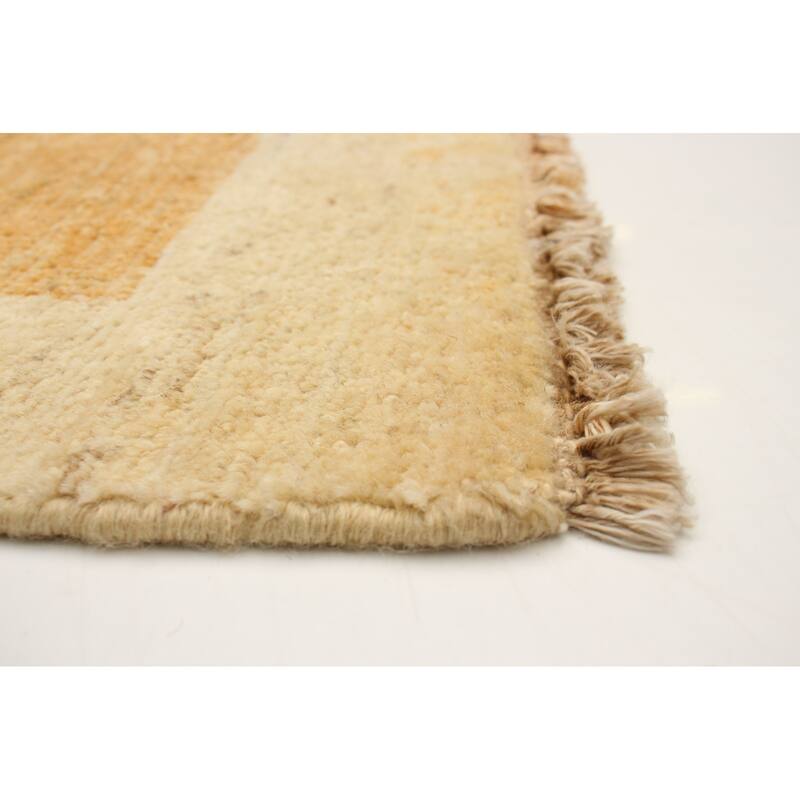 ECARPETGALLERY Hand-knotted Finest Peshawar Ziegler Ivory Wool Rug - 4'0 x 4'2