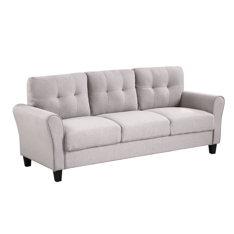 79.9" Modern Living Room Sofa Linen Upholstered Couch Furniture for Home or Office - LIGHT GREY