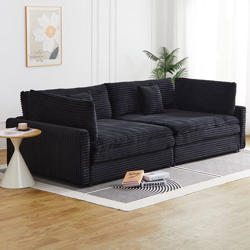 112" Corduroy Upholstered Sofa