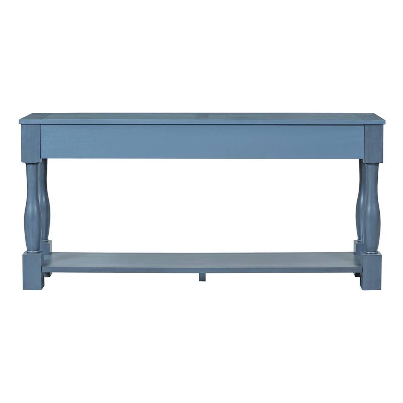Long Console Table with Drawers and Shelf