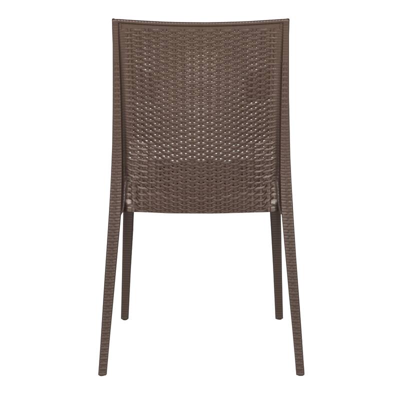 Mace Outdoor Wicker-Style Weather-Resistant and Stackable Dining Chair for Patios, Cafes, Indoor and Outdoor
