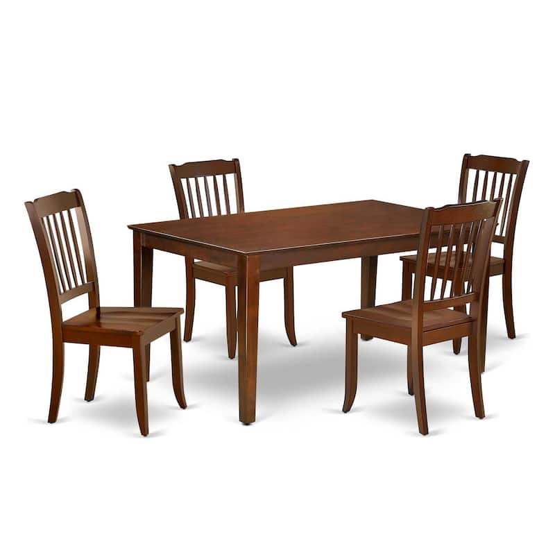 Beach Patio Dining Set 5pc Rectangular Table & Chairs Outdoor Furniture 60 Inch