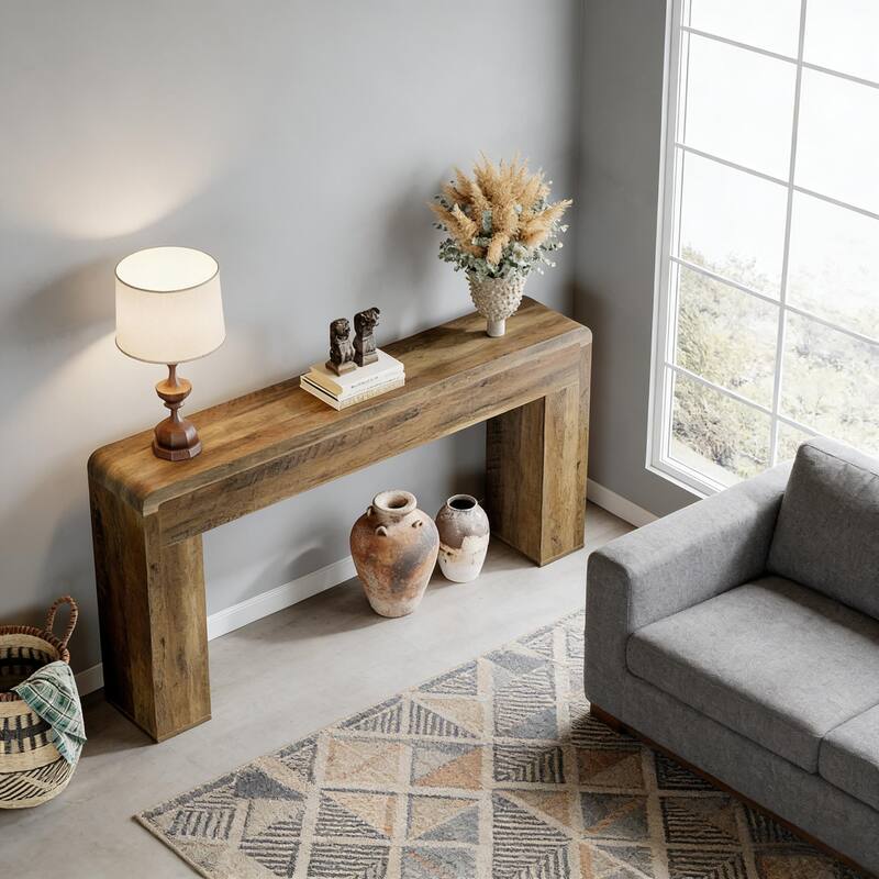 70" Wooden Entryway Table for Living Room and Entryway
