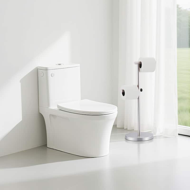 WOWOW Freestanding Bathroom Dual-Rod Toilet Paper Holder