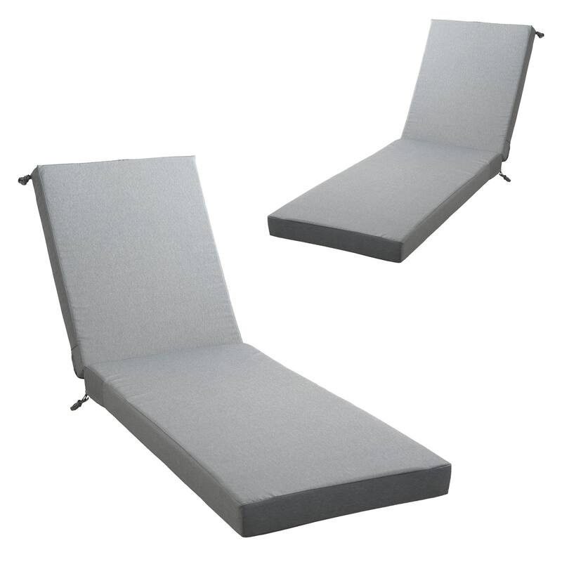 22.4 in W x 71.9 in L x 3.5 in Thickness Outdoor Chaise Lounge Replacement Cushion - Grey - 2-Piece Set