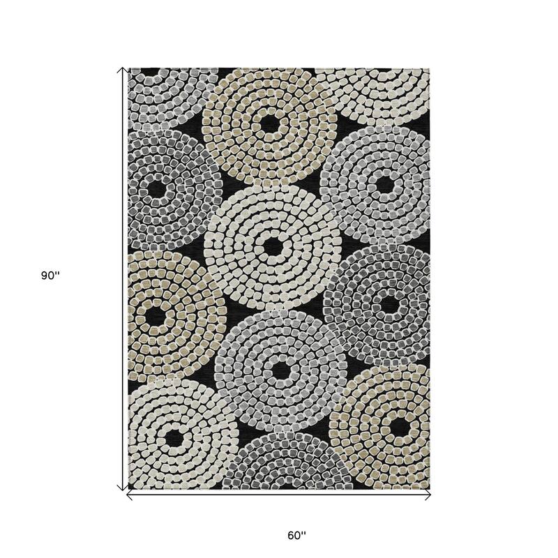 HomeRoots Geometric Transitional Rectangle Outdoor Rug