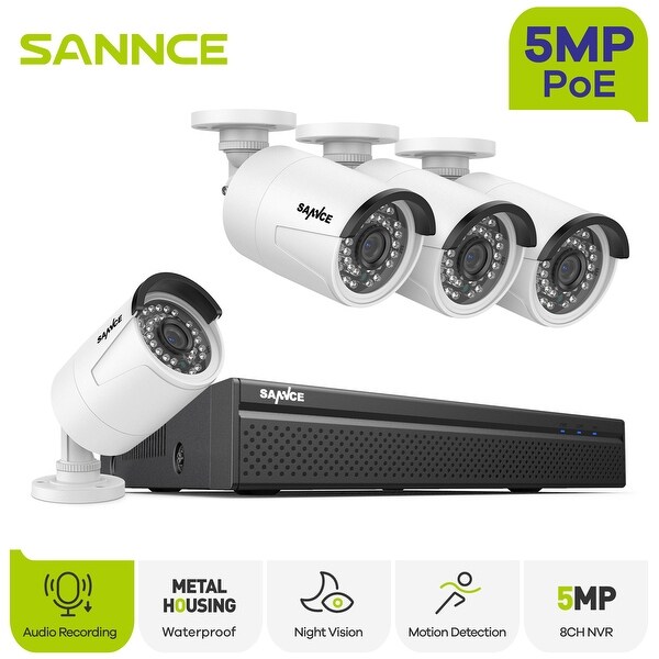 SANNCE 8CH 5MP PoE Wired Network Security Camera System Built in