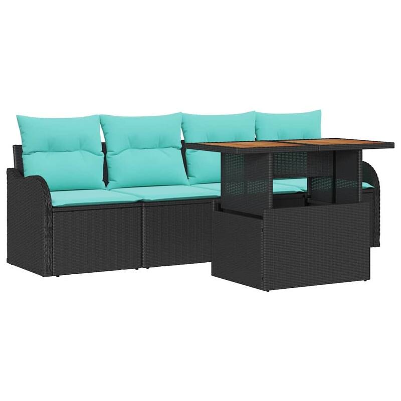 vidaXL 5 Piece Patio Sofa Set with Cushions - 90.9×24.4×27.2