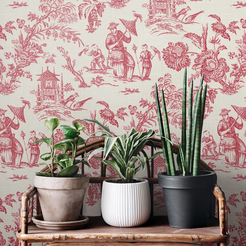 Seabrook Designs Colette Chinoiserie Nonwoven Unpasted Wallpaper