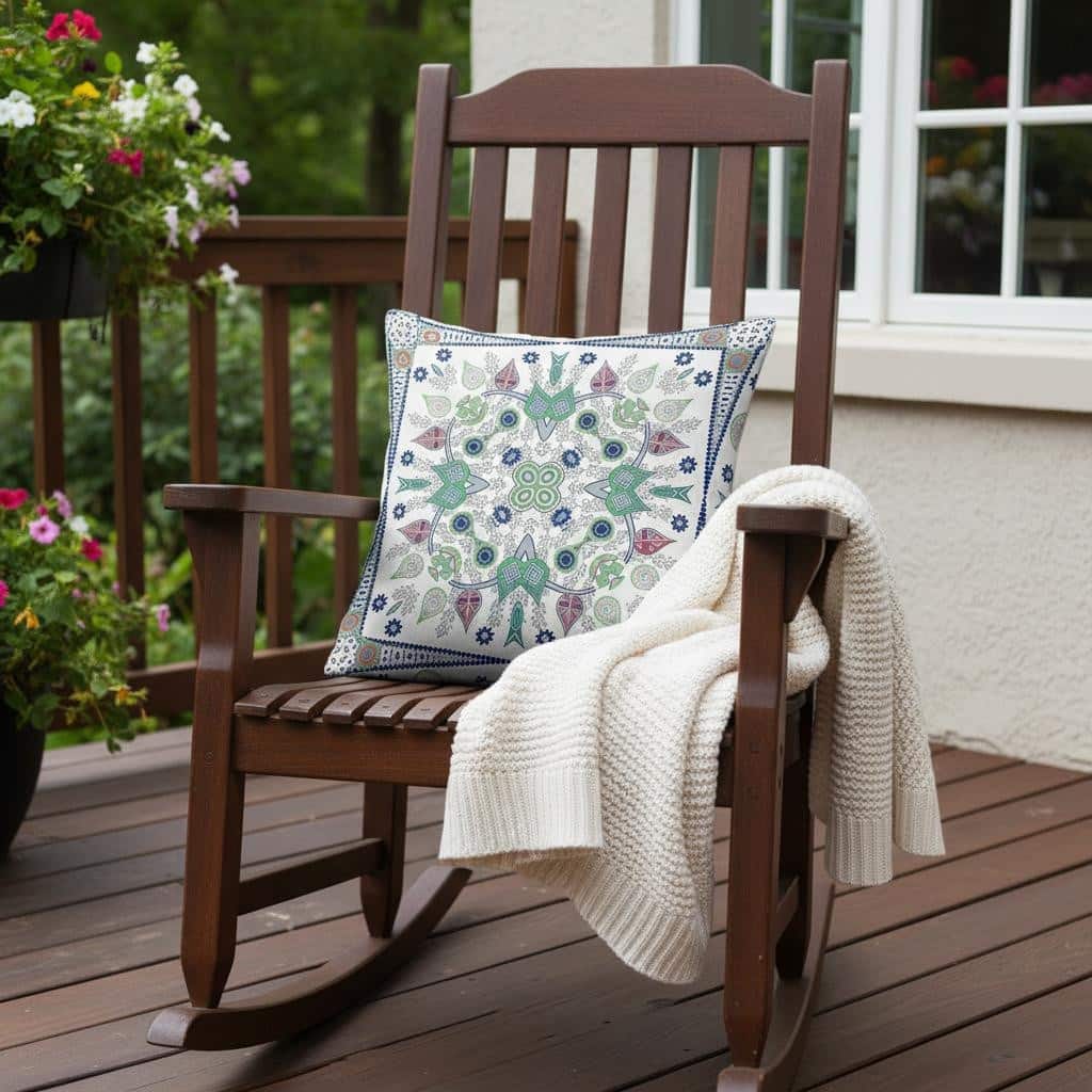 HomeRoots 20" x 20" Off White Blown Seam Floral Indoor Outdoor Throw Pillow - 20.00' X '5.00' X '20.00