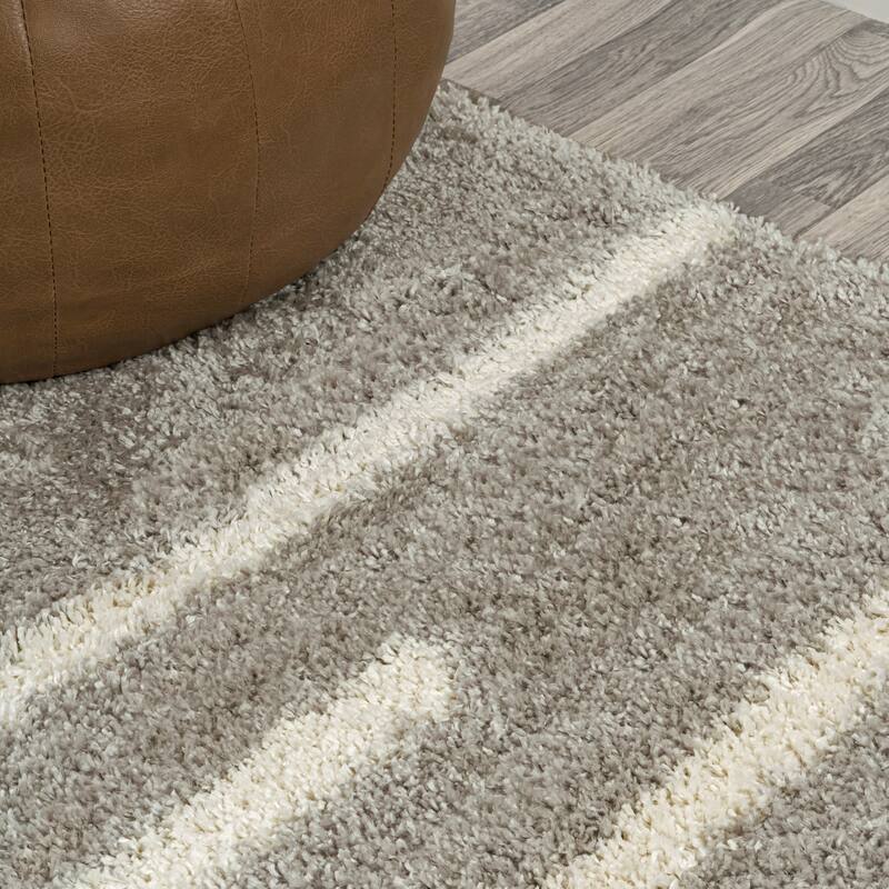 JONATHAN Y Cristo Berber Stripe Shag Area Rug