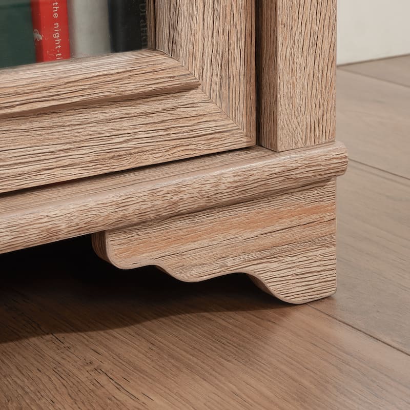 Wood Credenza with File Drawer, Brown - 54.02"W x 20.2"D x 29.76"H