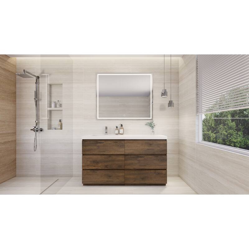 Aron 60'' Freestanding Vanity with Left Single Sink