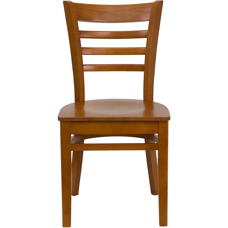 Ladder Back Wooden Restaurant Chair - 17.25"W x 20"D x 33.75"H