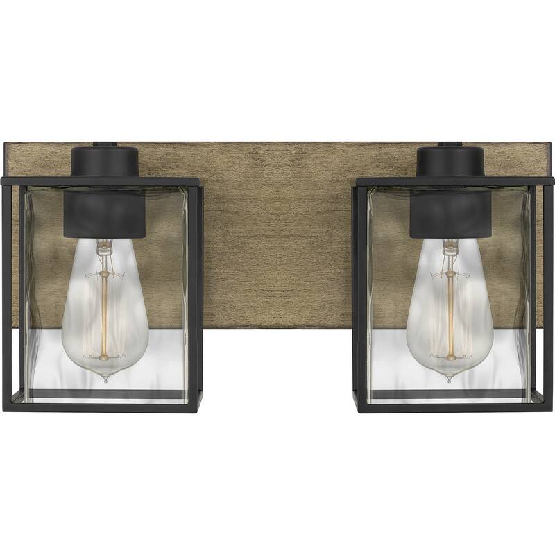 Holsten 2-Light Bathroom Vanity Light in Matte Black