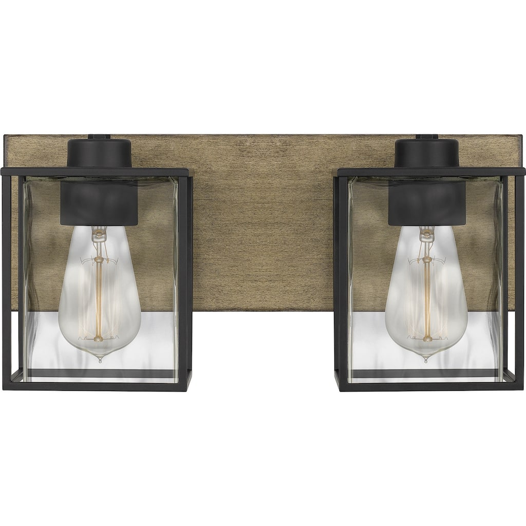 Holsten 2-Light Bathroom Vanity Light in Matte Black
