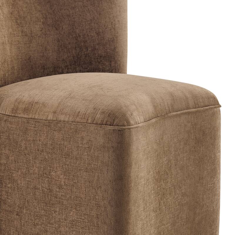 NPD Furniture Morraine Chenille Dining Chair with Casters