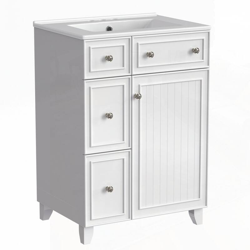 24-Inch Bathroom Vanity Cabinet with Ceramic Sink