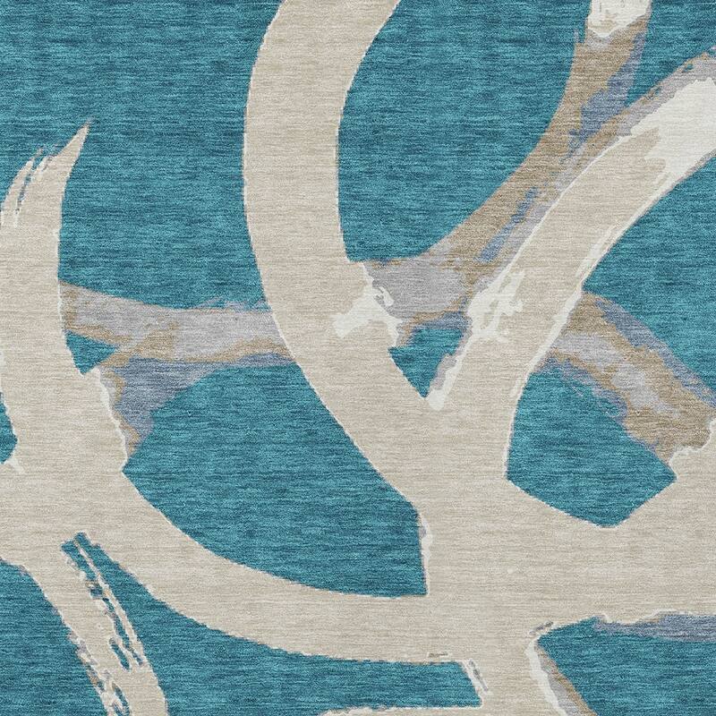 HomeRoots Abstract Transitional Rectangle Outdoor Rug