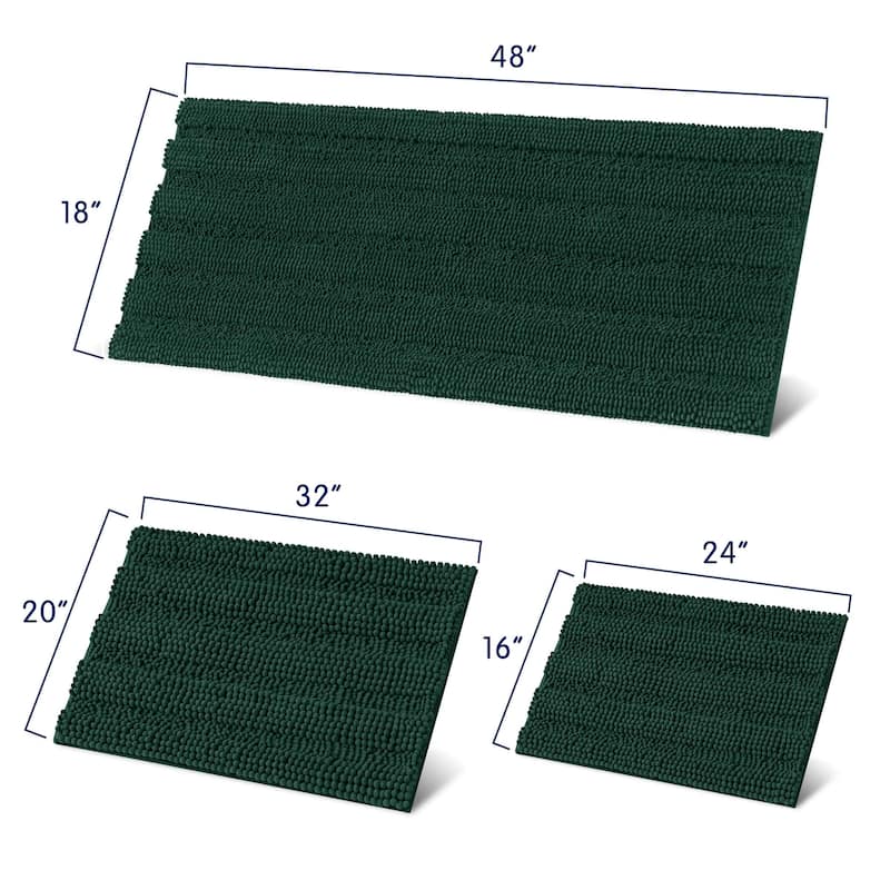 Subrtex Super Soft Absorbent Braided Bathroom Mats Chenille Bath Rugs