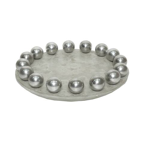Elk Home Ball Waxed Concrete Tray - Polished Aluminum