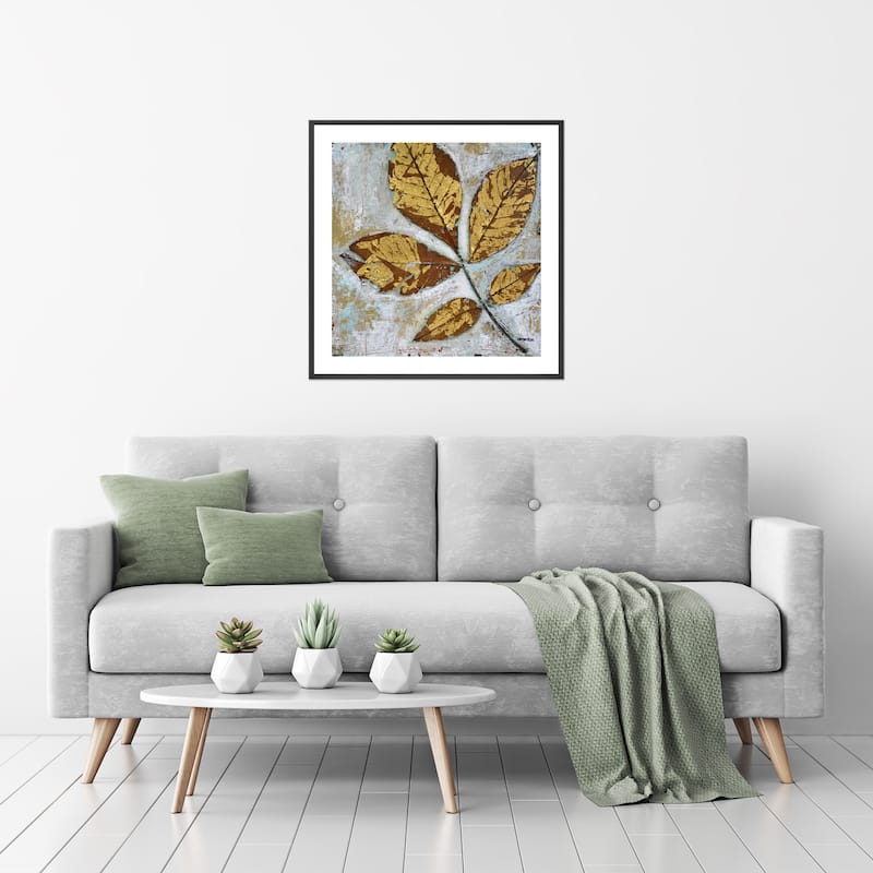 Gilded Autumn Leaves II Framed Print Wall Art by Norman Wyatt Jr.