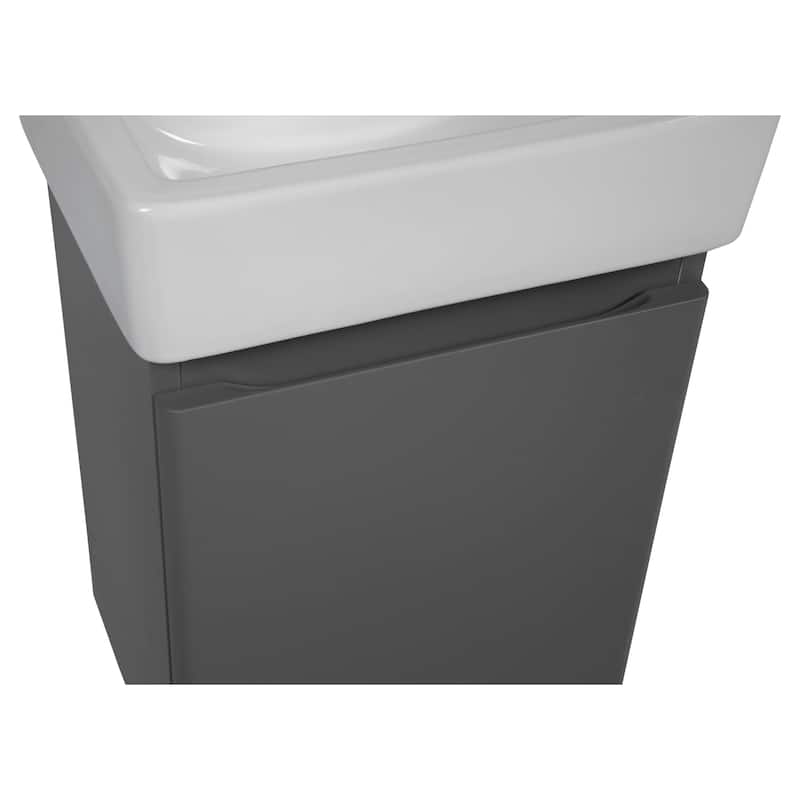 Modern Wall-Mounted Bathroom MINI-Vanity with Washbasin | Comfort Collection mirror Simple 24" included