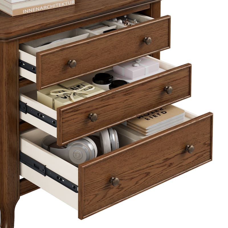 3-Drawer Nightstand for Bedroom and Living Room