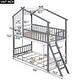 preview thumbnail 18 of 16, Roof and Windows Design Twin Over Twin Bunk Bed Wood Bed With Ladder