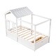 preview thumbnail 6 of 7, Twin Size House Bed Modern Wood Canopy Bed with Roof, Window and Large Drawer