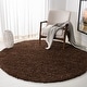 preview thumbnail 66 of 187, SAFAVIEH California Premium Shag Izat 2-inch Thick Area Rug 5'3" Round - Brown - Round