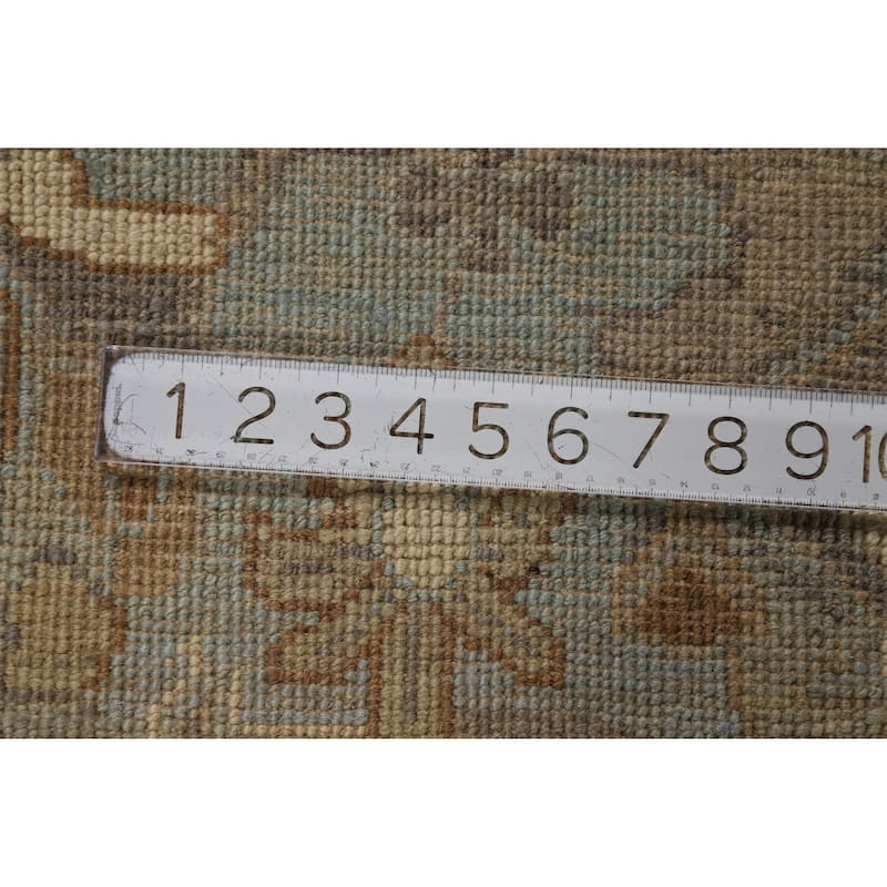 Hand Knotted Oriental 100% Wool Carpet Transitional All-Over Greys & Charcoal Oushak Area Rug - 11' 8'' X 8' 2''