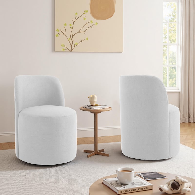 UIXE 2 Set Luxury Upholstered Dining Chairs Dining Room Kitchen Side Chair - Beige-Fabric
