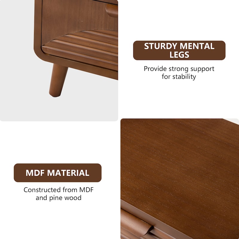 SUNBURY Mid-Century Modern Nightstands with Drawers (Set of 2)