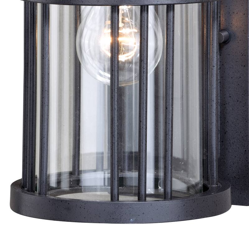 Wrightwood Black Motion Sensor Dusk to Dawn Outdoor Wall Light - 6-in W x 12-in H x 7.25-in D
