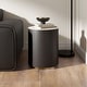 preview thumbnail 25 of 31, Modern Drum Coffee Table with Oak Veneer, Sintered Stone Coffee Table with 2 Solid Wood Drawers, Fully Assembled, White