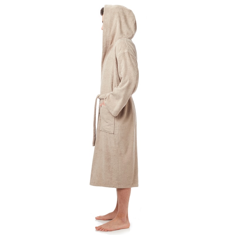 Men's Turkish Cotton Hooded Bathrobe