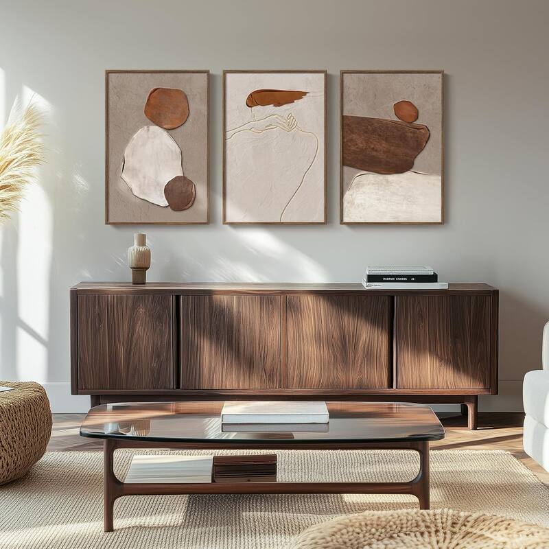 3 Piece Earth Tones Rustic Canvas Prints Paintings Artwork
