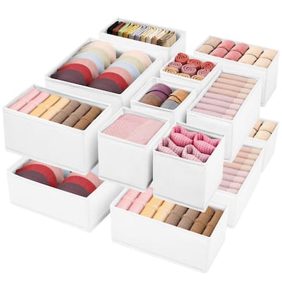 16-Pack Fabric Drawer Organizers - 3 Sizes for Clothes & Underwear