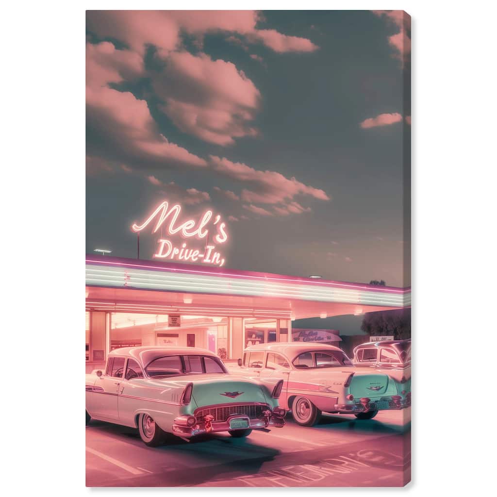 Drive In Stop Canvas by Art Remedy, Gallery Wrapped