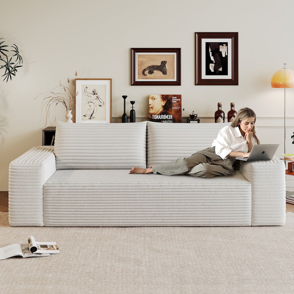 71" 3Setaser Sofa,Corduroy Fabric,Deep Seat Couches,Comfy Loveseat Sofa,1pcs for Living room, Bedroom,Apartment