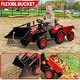 preview thumbnail 6 of 26, 3 in 1 Ride On Tractor with Trailer, 12V Kids Electric Vehicles Ride On Toy