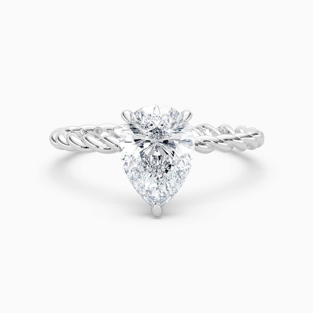 Auriya 14K Gold Lab Grown Diamond Pear Shape Twisted Hidden Halo Engagement Ring 1.04 - 5.04ct. tw. (F-G, VS)